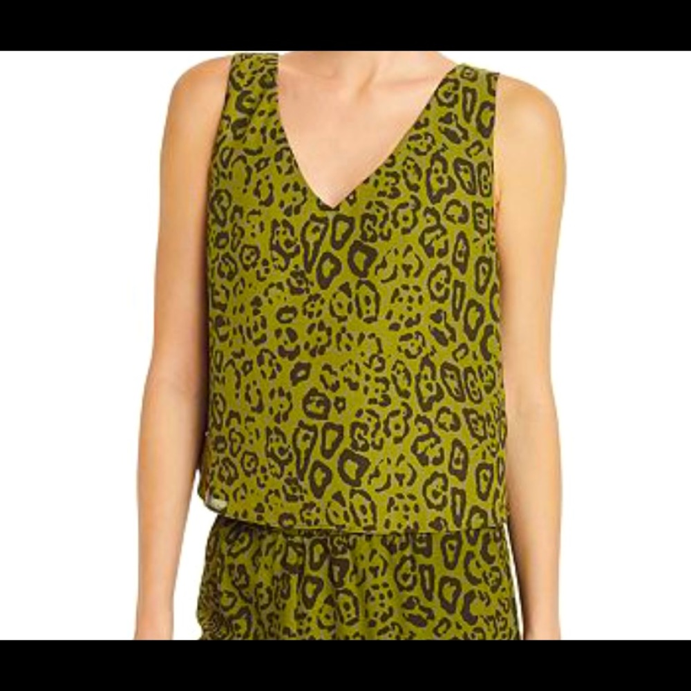 Aqua women’s leopard print cropped tank top